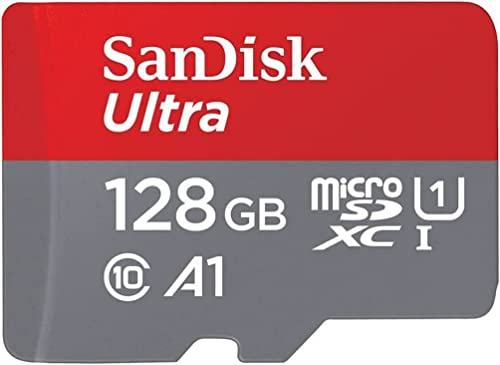SanDisk Ultra 128 Go microSDXC UHS-I Carte untuk Chromebook Avec Adaptateur SD dan kecepatan 140 Bulan/dtk dalam Vitesse de Transfert